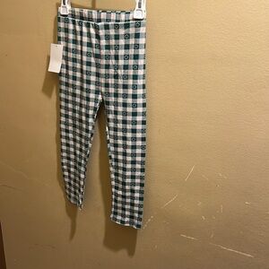 DOT Australia Kids Checkered Leggings - Green and White